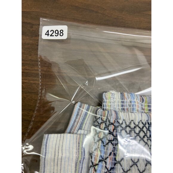 Indigo Rein Womens Striped Cropped Pants With Smocked Waistband Multicolor Sz M - Picture 7 of 8